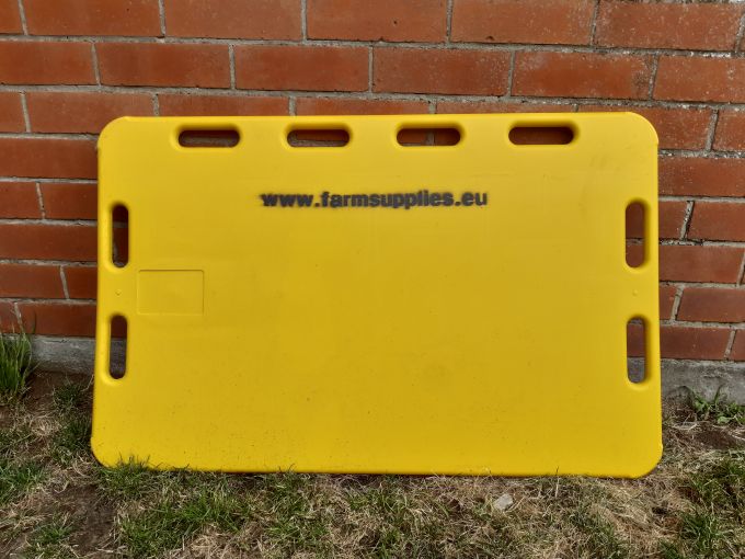 Drijfplank groot geel 120 x 76 x 3 cm inclusief drijfpeddel